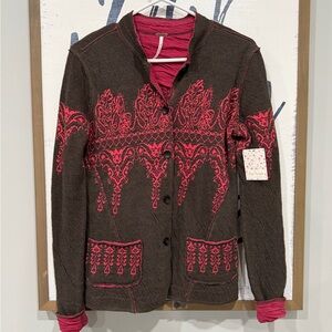 NWT Free People wool Damask Cardigan